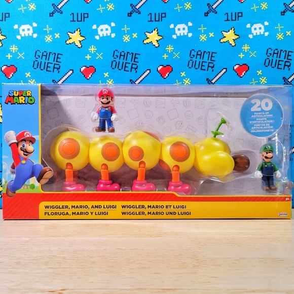 Nintendo Toys Jakks Pacific Super Mario Wiggler Luigi Set